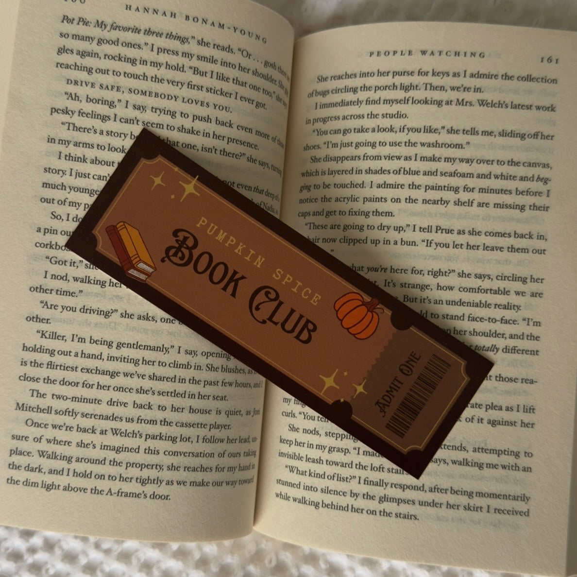 Pumpkin Spice Book Club Bookmark