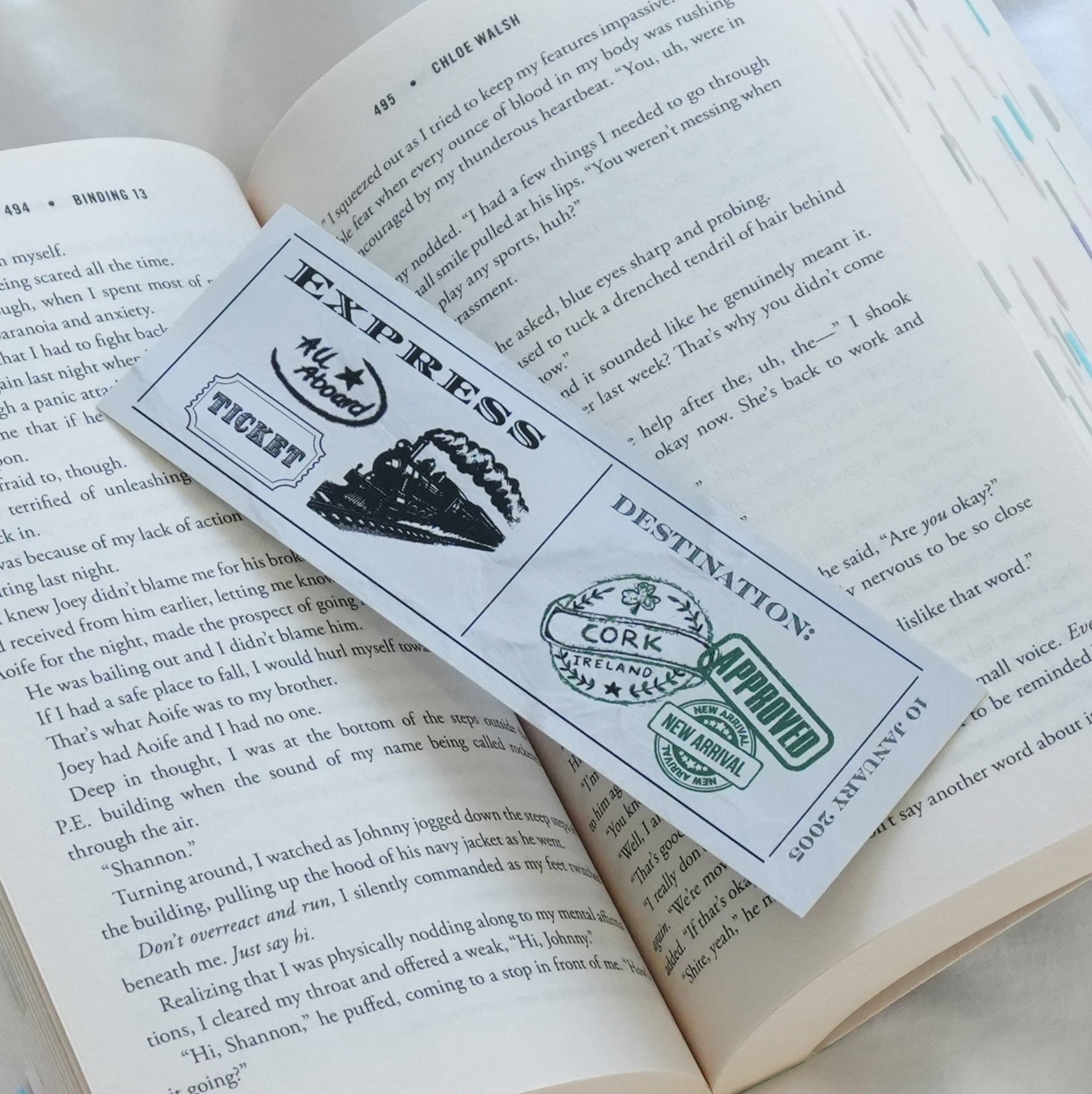 Cork Train Ticket Bookmark