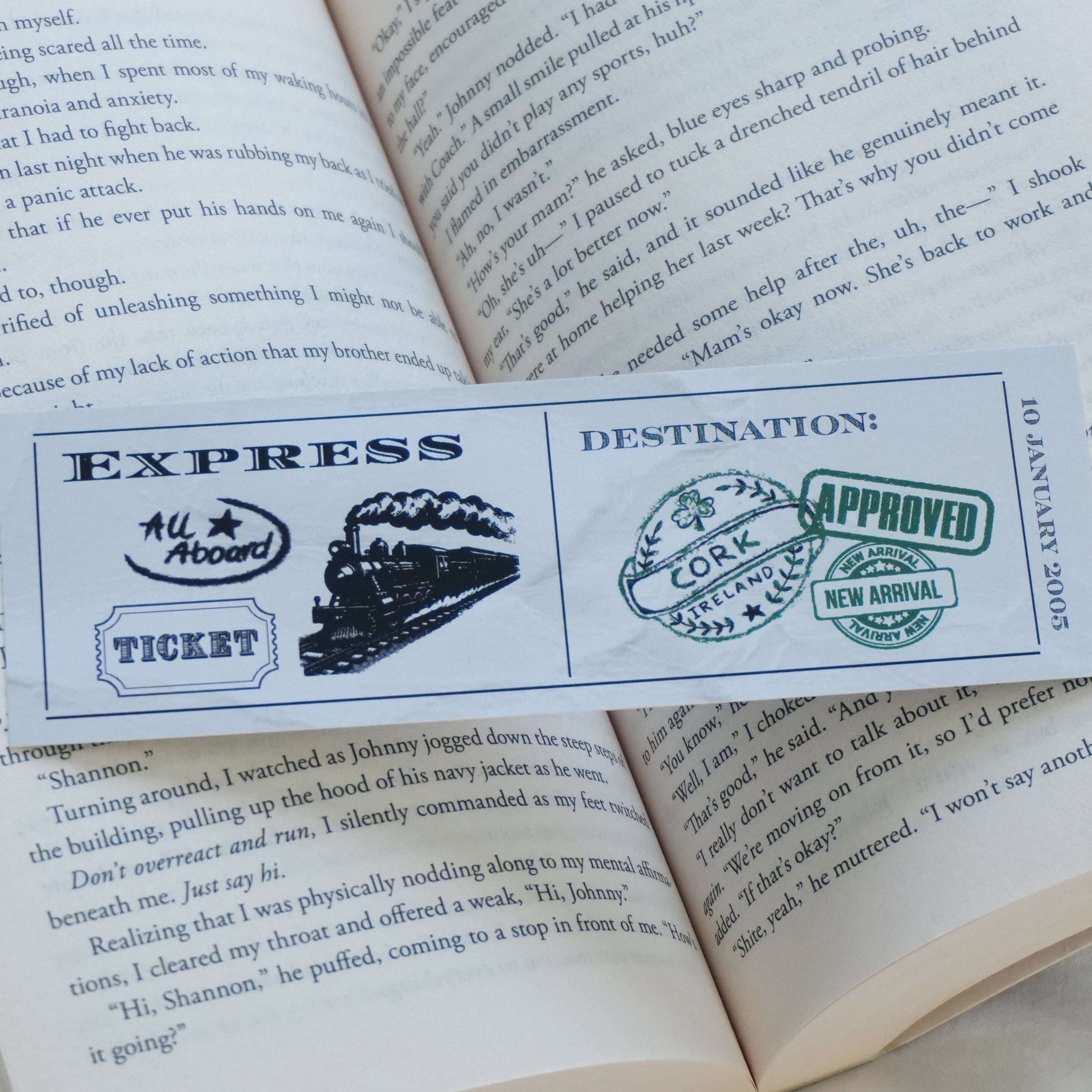 Cork Train Ticket Bookmark